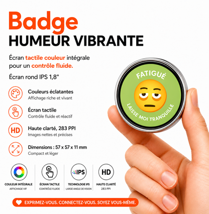 MoodyMoji™ – Pin d’Humeur Personnalisé