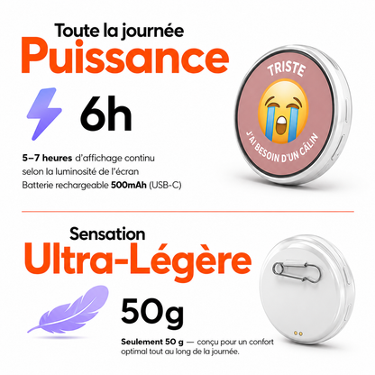 MoodyMoji™ – Pin d’Humeur Personnalisé