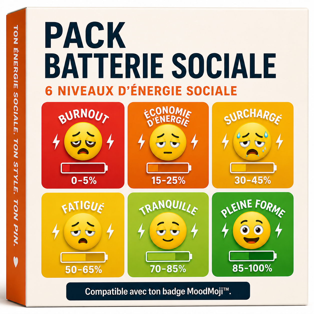 MoodyMoji™ – Pack Batterie Sociale
